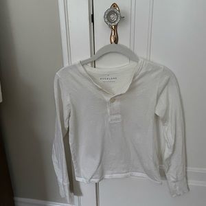 Everlane Cream Long Sleeve Henley XXS